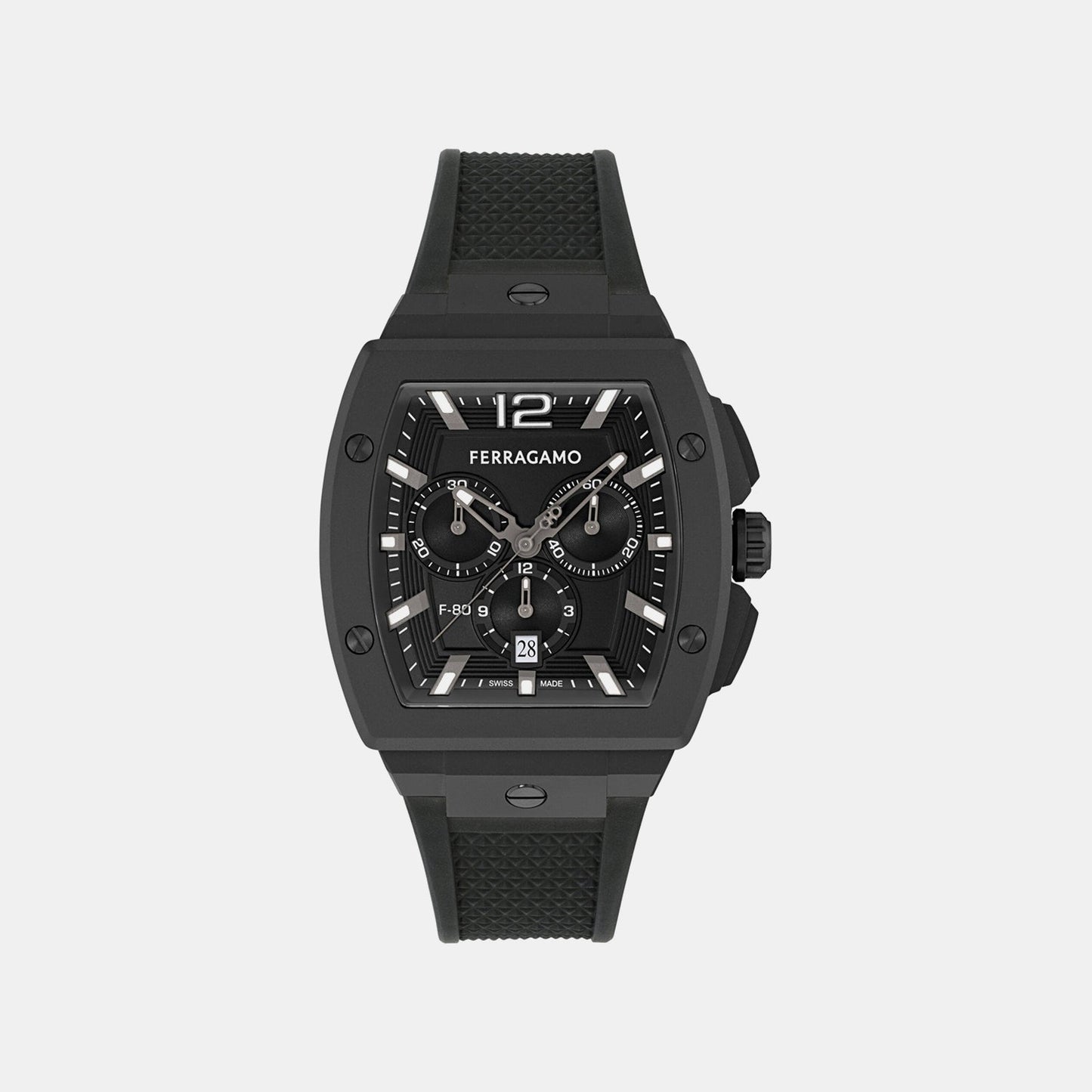 Men Quartz Black Dial Chronograph Silicone Watch SFKE00926