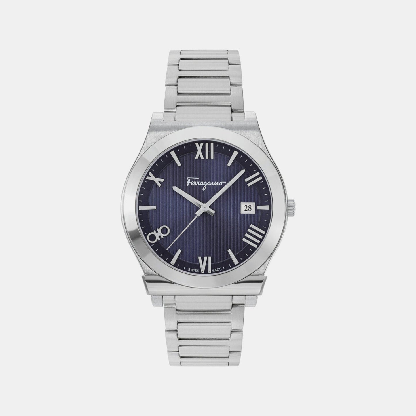 Km-Gancini Gent Men Quartz Blue Dial Analog Stainless Steel Watch SFKM00423