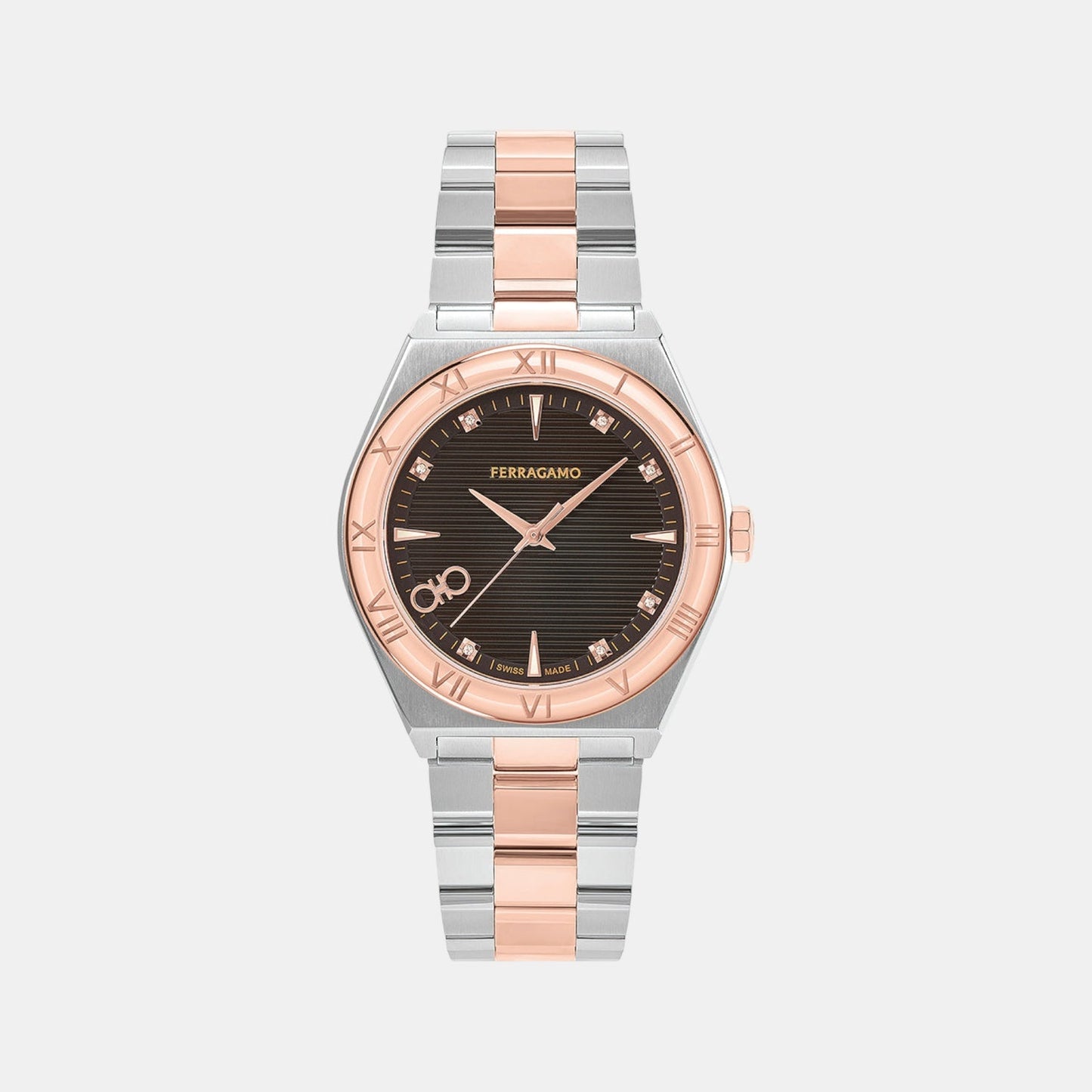 Kv-Vega Upper East 40Mm-F Men Quartz Brown Dial Analog Stainless Steel Watch SFKV00423