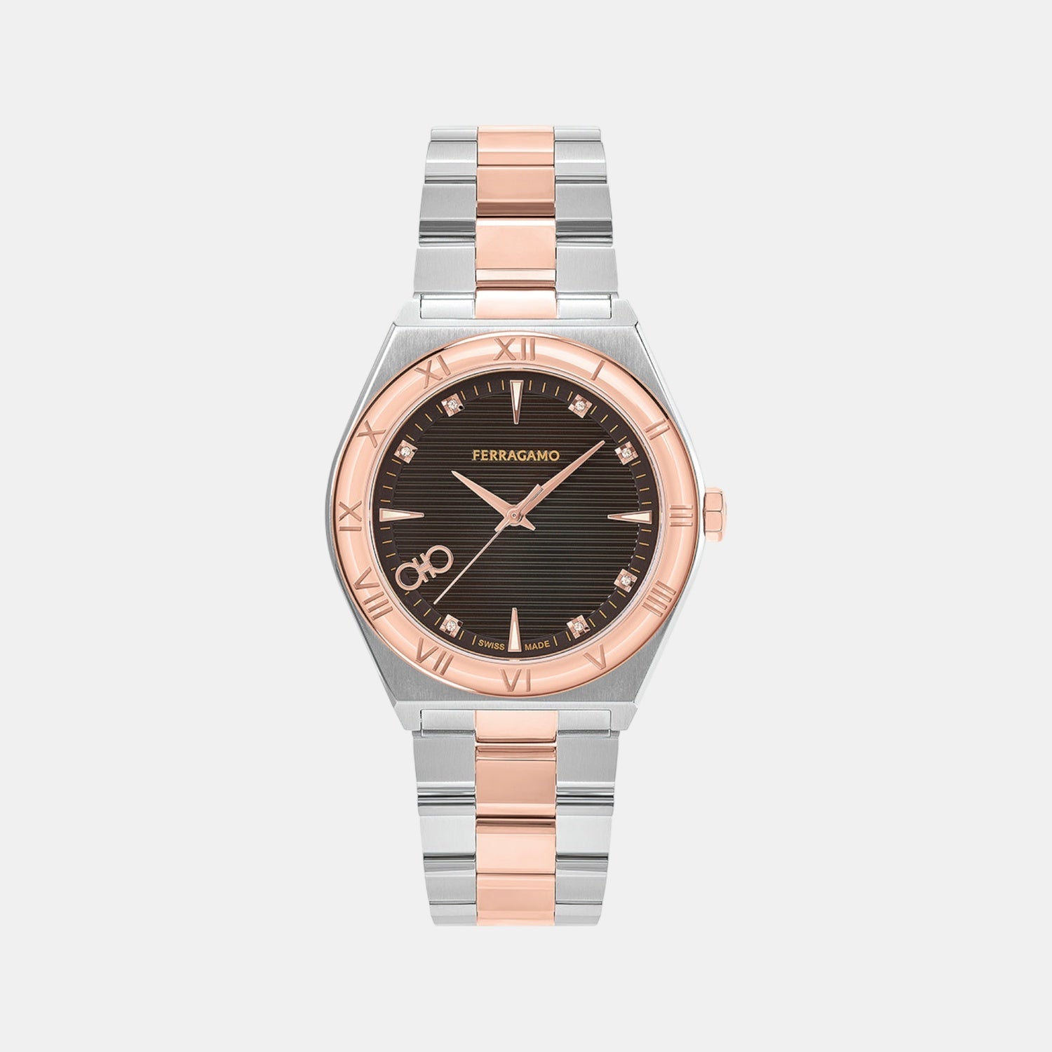 Kv-Vega Upper East 40Mm-F Men Quartz Brown Dial Analog Stainless Steel Watch SFKV00423