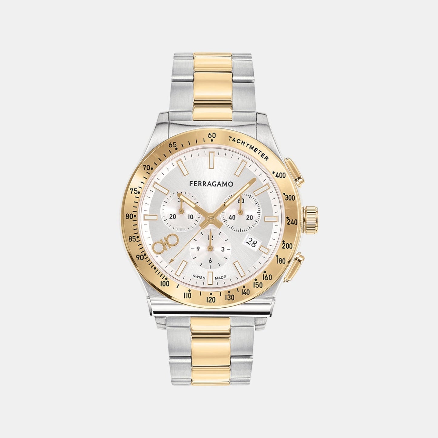 Kz-1927 Chrono 42Mm-Fw Men Quartz Silver Dial Chronograph Stainless Steel Watch SFKZ00523