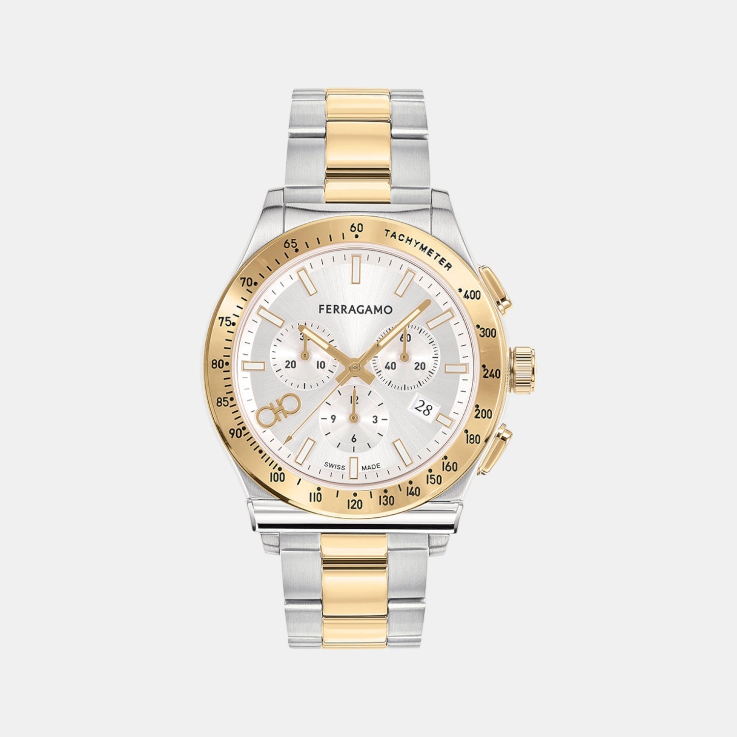 Kz-1927 Chrono 42Mm-Fw Men Quartz Silver Dial Chronograph Stainless Steel Watch SFKZ00523