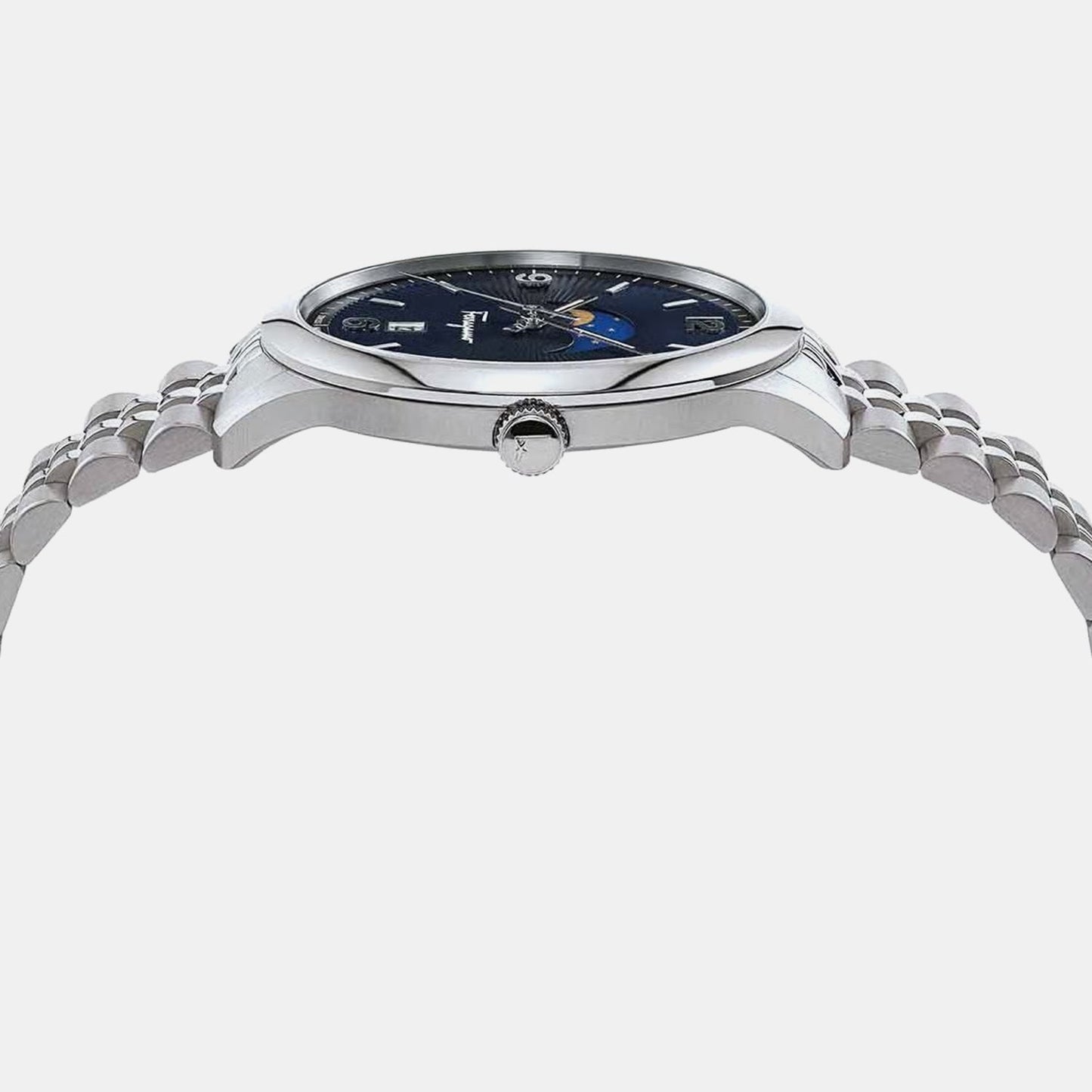 Men Quartz Blue Dial Analog Stainless Steel Watch SFMO00122