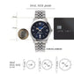 Men Quartz Blue Dial Analog Stainless Steel Watch SFMO00122