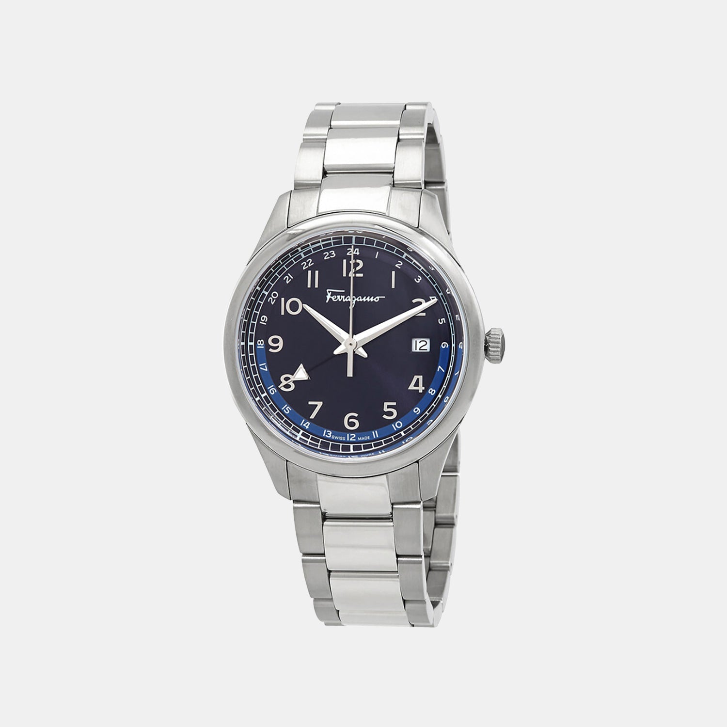 Men Quartz Blue Dial Analog Stainless Steel Watch SFMU00322