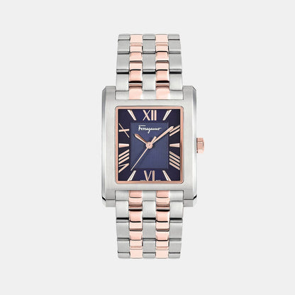 Men Quartz Blue Dial Analog Stainless Steel Watch SFRS00322