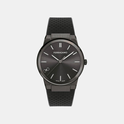 St-Infinity Sapphire-Fw Men Quartz Black Dial Analog Rubber Watch SFST00224