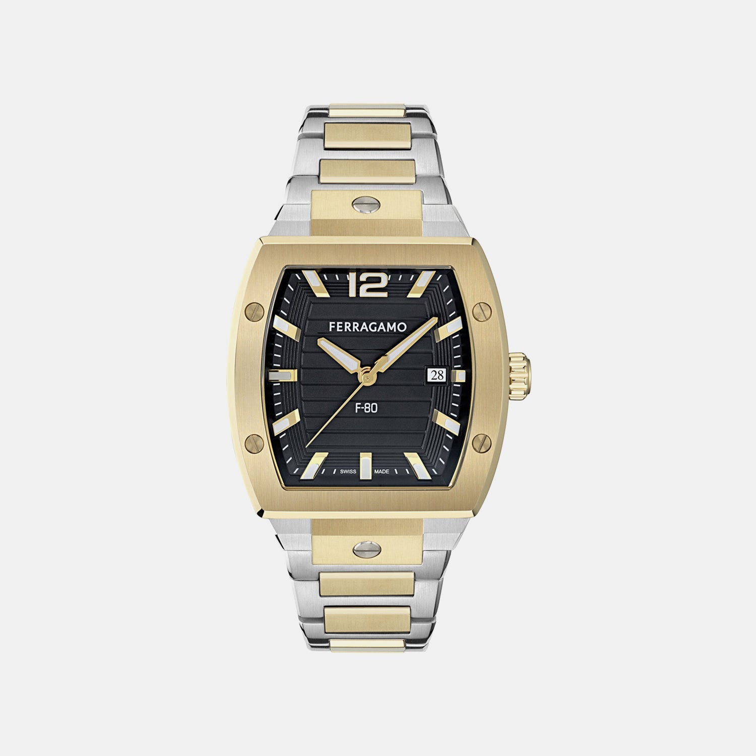 Men Quartz Black Dial Analog Stainless Steel Watch SFT800625