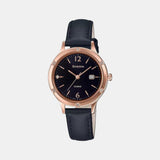 Sheen Women Quartz Black Dial Analog Leather Watch SH207