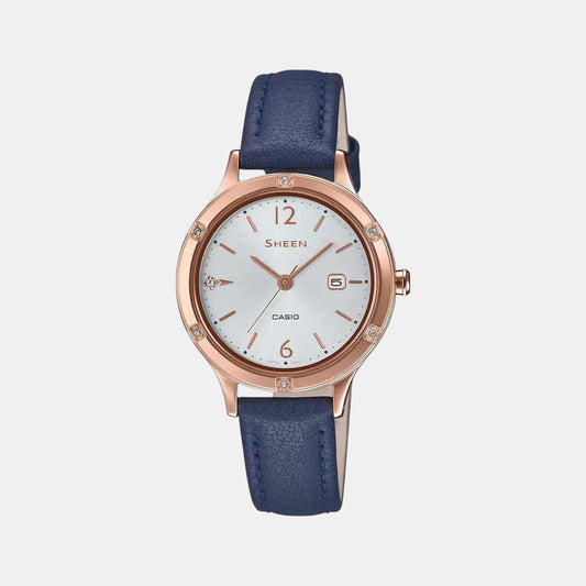 Sheen Women Quartz White Dial Analog Leather Watch SH208