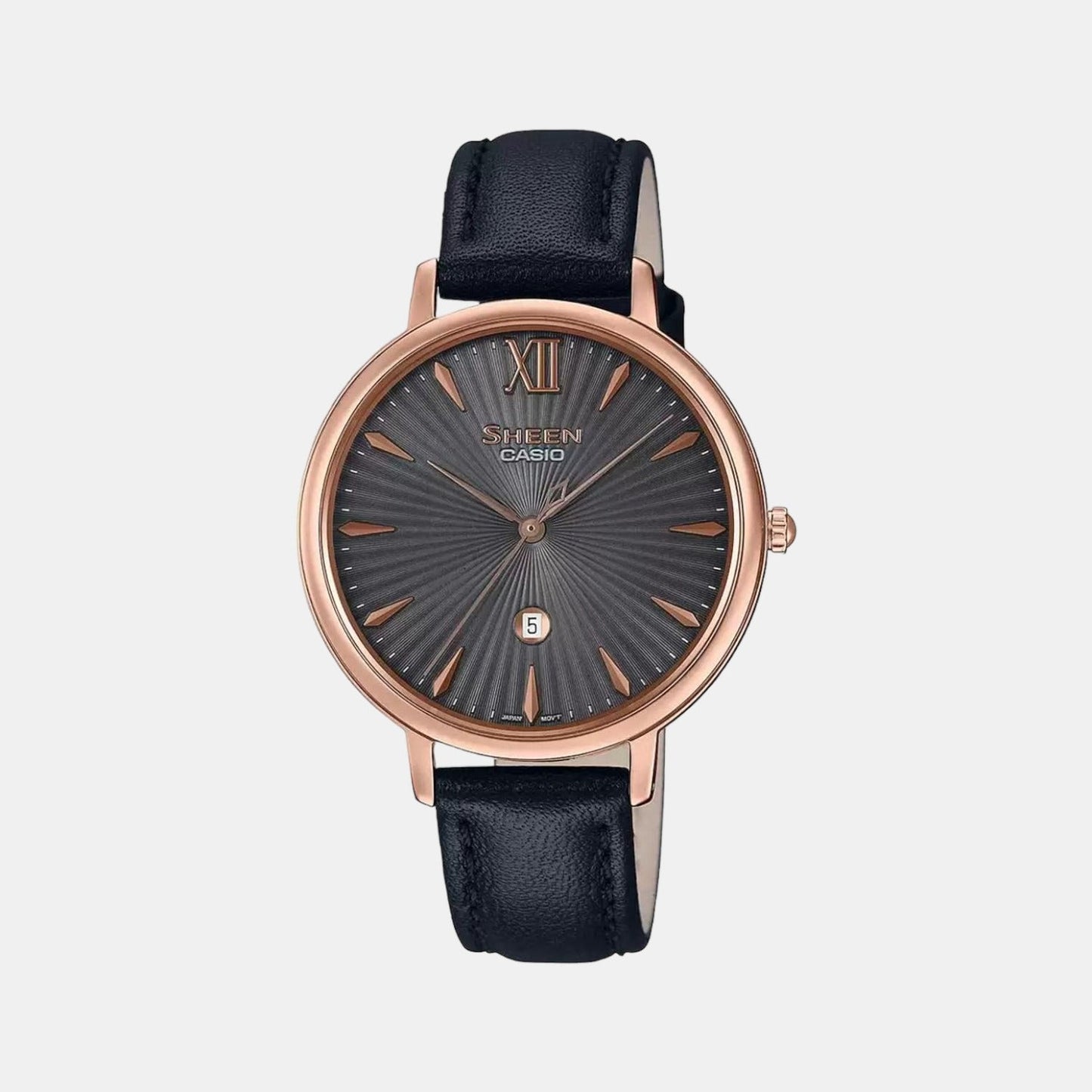 Sheen Women Quartz Black Dial Analog Leather Watch SH221