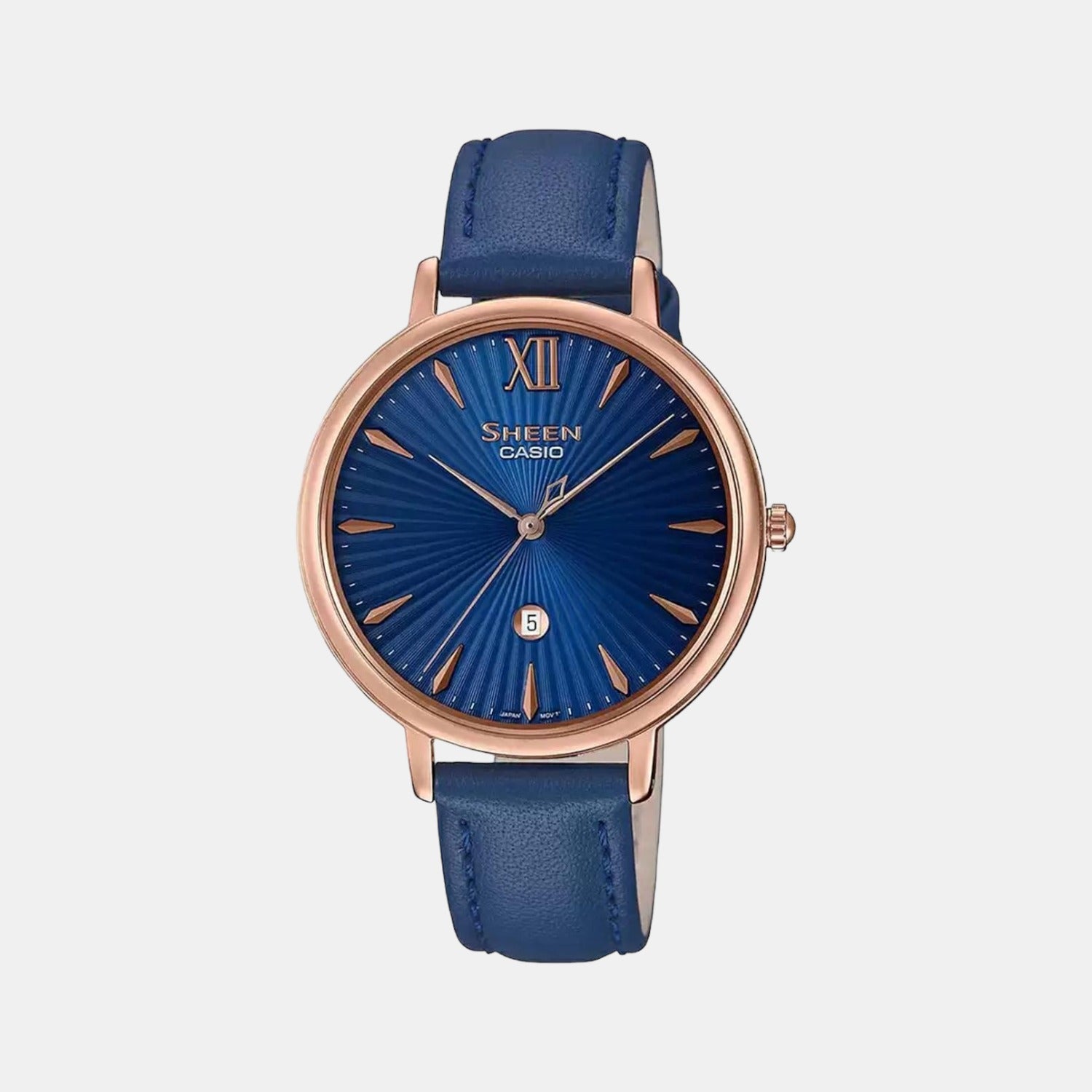 Sheen Women Quartz Blue Dial Analog Leather Watch SH222