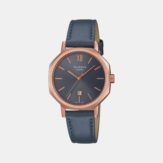 Sheen Women Quartz Black Dial Analog Leather Watch SH291