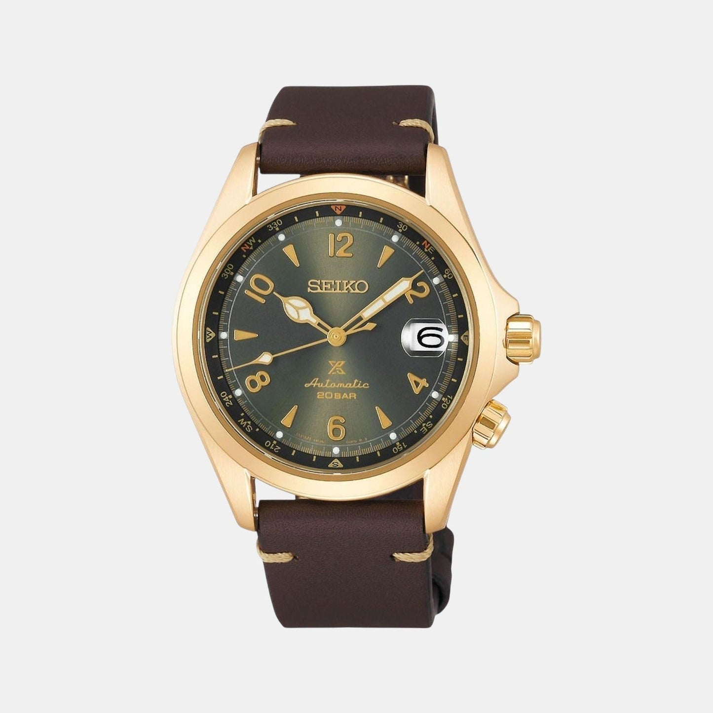 Prospex Men Automatic Green Dial Analog Leather Watch SPB210J1