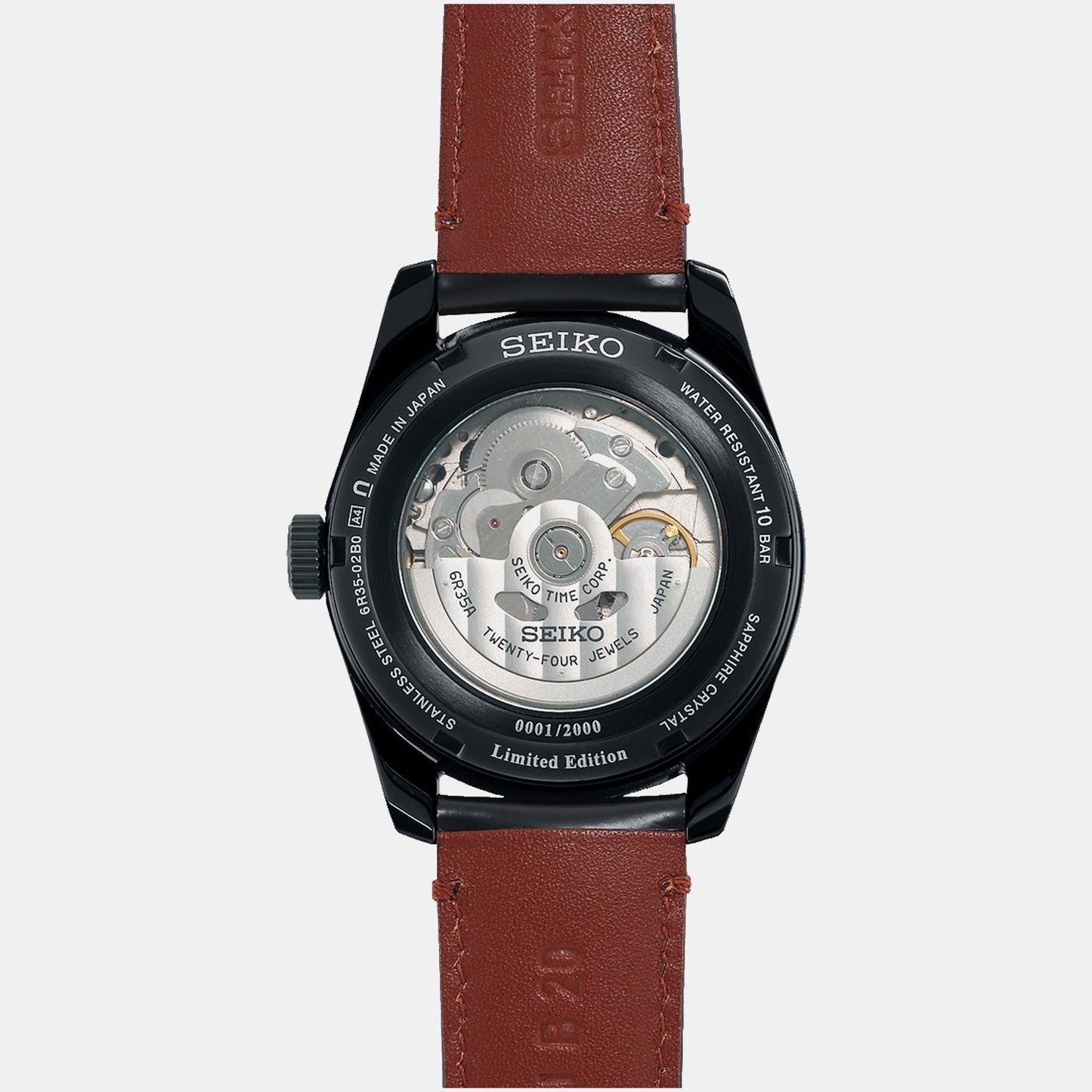Presage Sharp Edged Limited Edition Series Men Automatic Brown Dial Analog Leather Watch SPB331J1