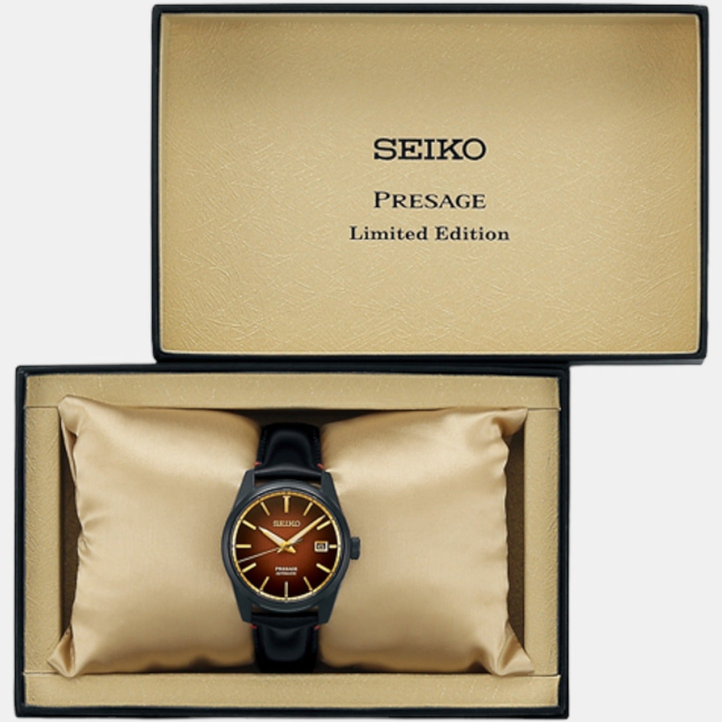 Presage Sharp Edged Limited Edition Series Men Automatic Brown Dial Analog Leather Watch SPB331J1