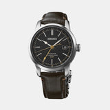 Presage Men Automatic Black Dial Analog Leather Watch SPB447J1