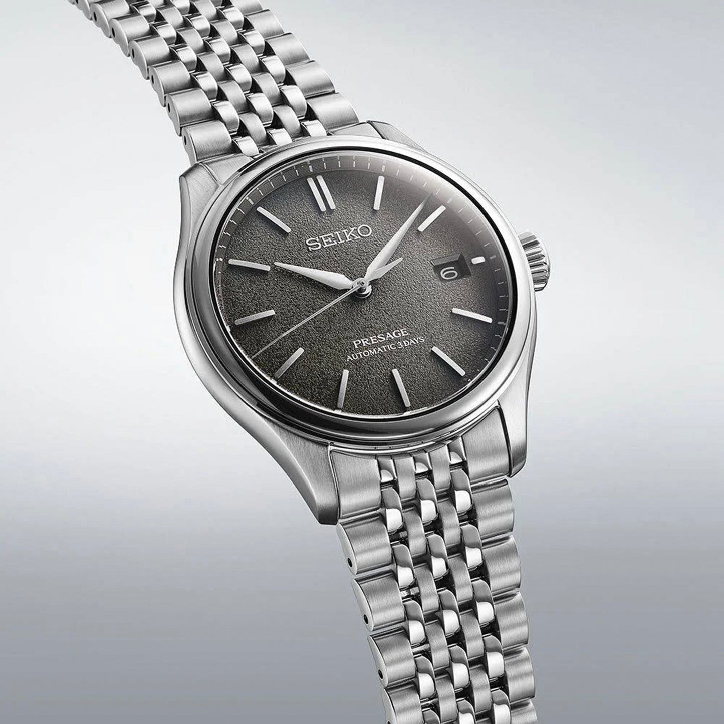 Presage Men Automatic Grey Dial Analog Stainless Steel Watch SPB465J1