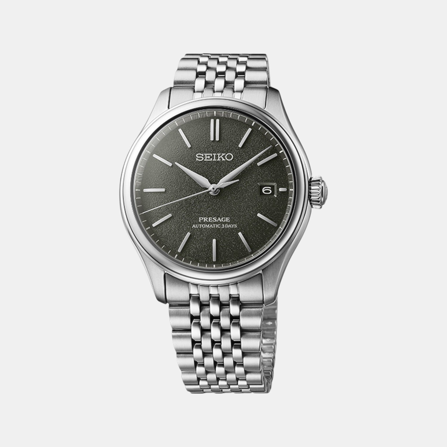 Presage Men Automatic Grey Dial Analog Stainless Steel Watch SPB465J1