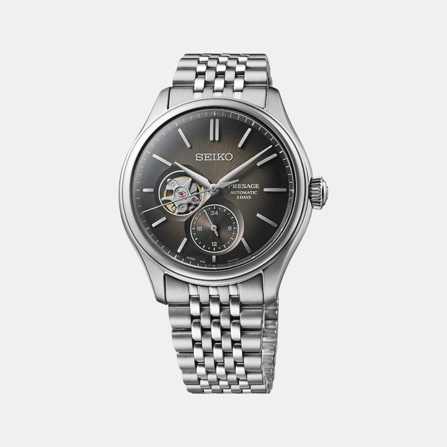Presage Men Automatic Black Dial Analog Stainless Steel Watch SPB471J1