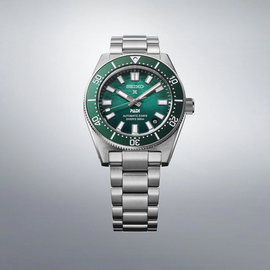 Prospex 1965 Heritage Diver's PADI Special Edition Men Automatic Green Dial Analog Stainless Steel Watch SPB501J1