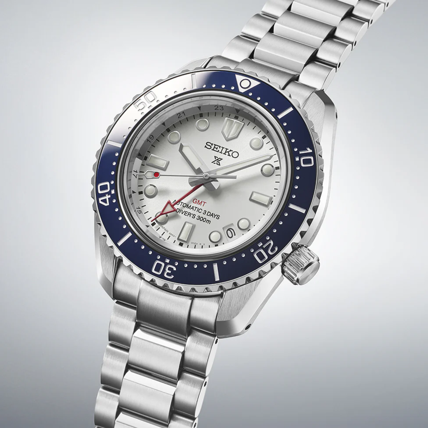 Prospex 1968 Heritage Diverâ€™s GMT 60th Anniversary Men Automatic White Dial Analog Stainless Steel Watch SPB519J1