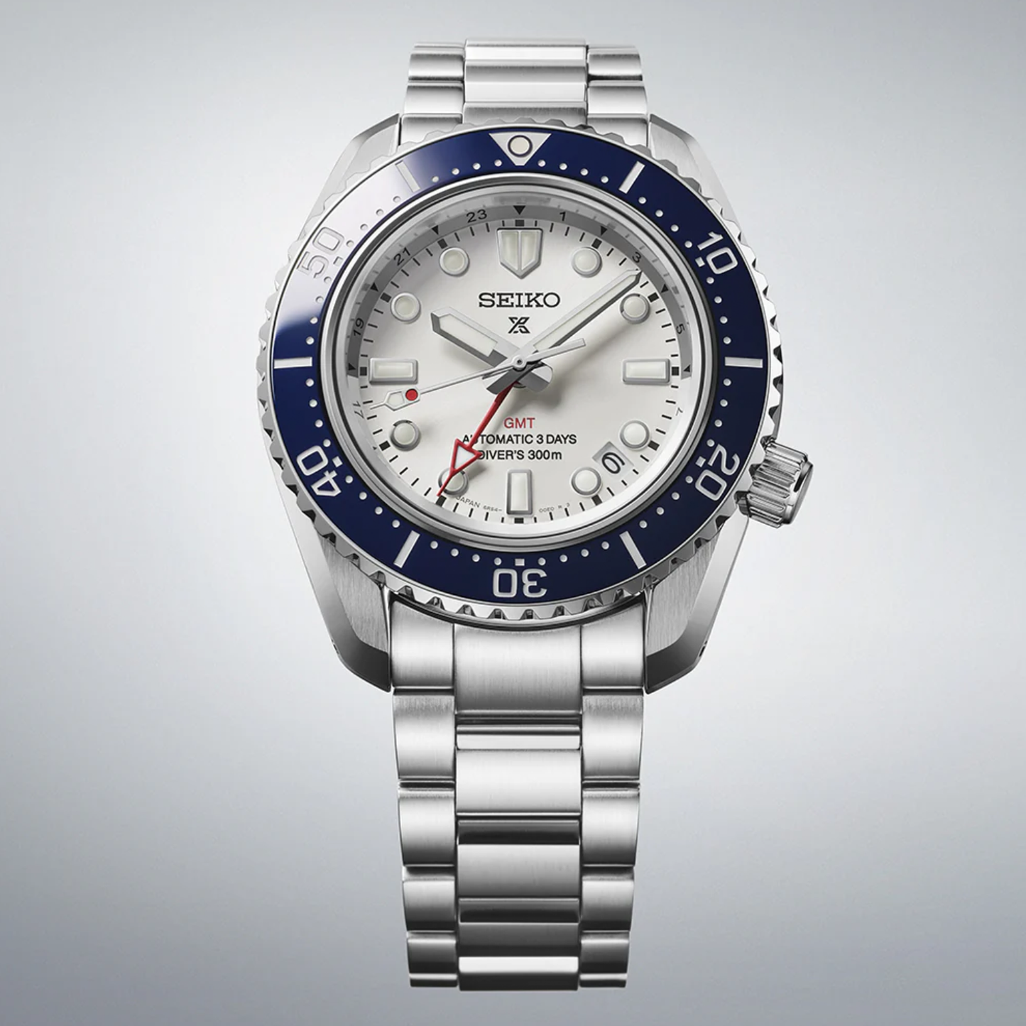 Prospex 1968 Heritage Diverâ€™s GMT 60th Anniversary Men Automatic White Dial Analog Stainless Steel Watch SPB519J1