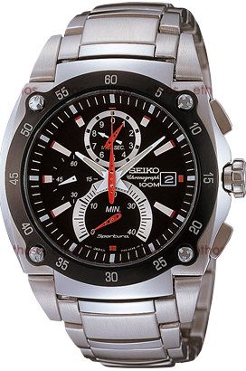 Seiko Sportura Quartz Men Watches in Round case & Black Dial SPC001P1