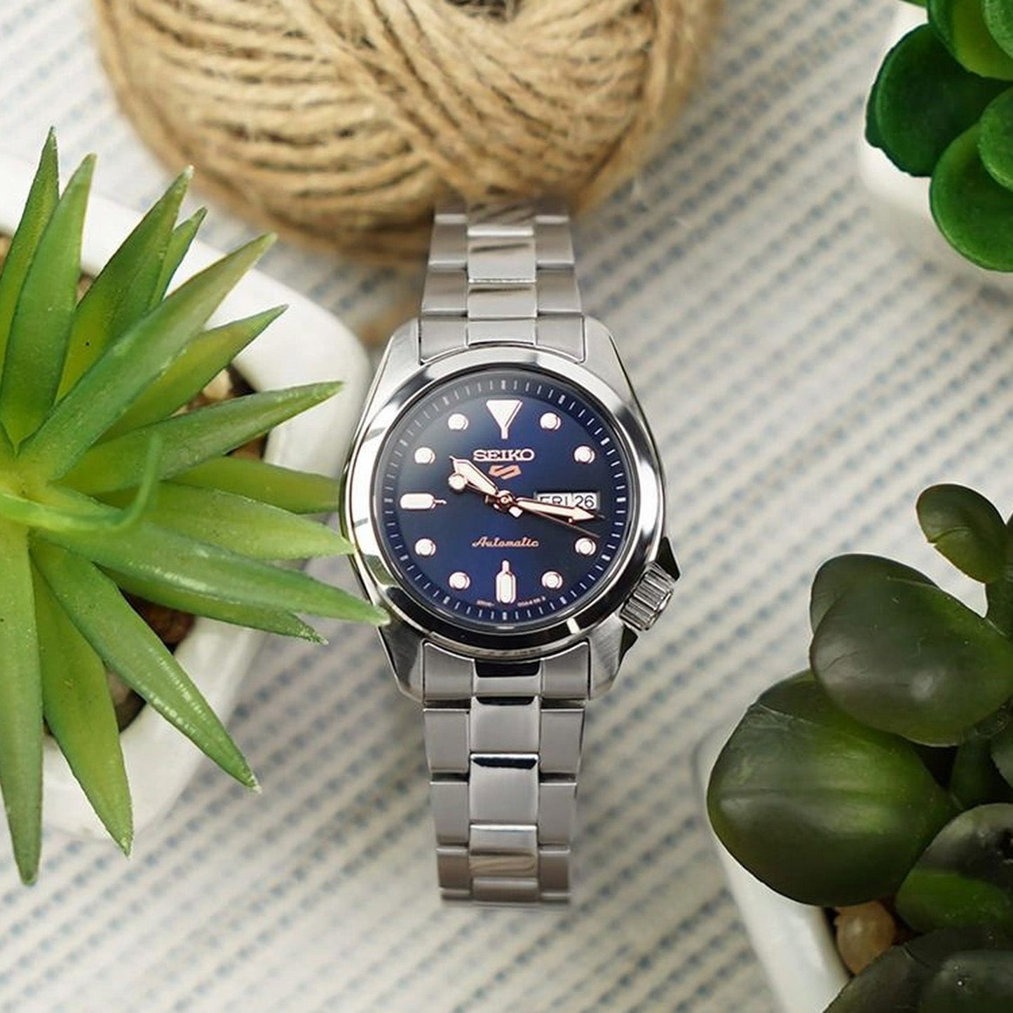 5 Sports Women Automatic Blue Dial Analog Stainless Steel Watch SRE003K1