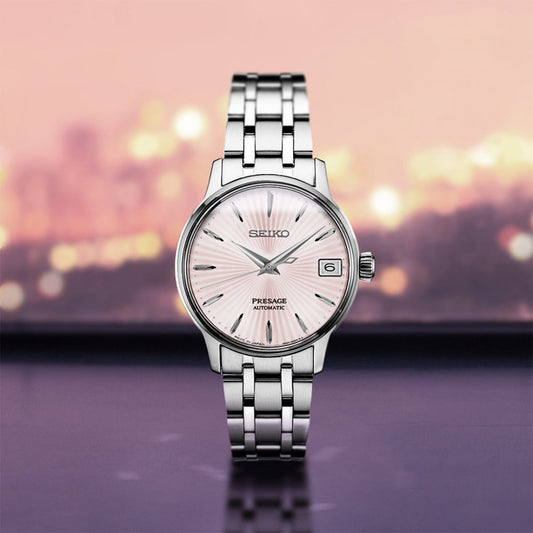 Presage Women Automatic Pink Dial Analog Stainless Steel Watch SRP839J1