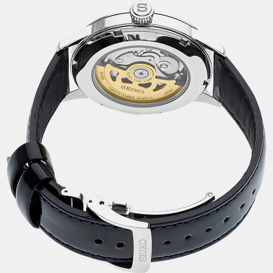 Presage Men Automatic Silver Dial Analog Leather Watch SRPB43J1