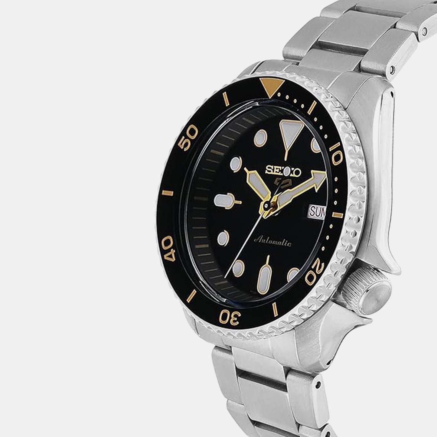 5 Sports Men Automatic Black Dial Analog Stainless Steel Watch SRPD57K1