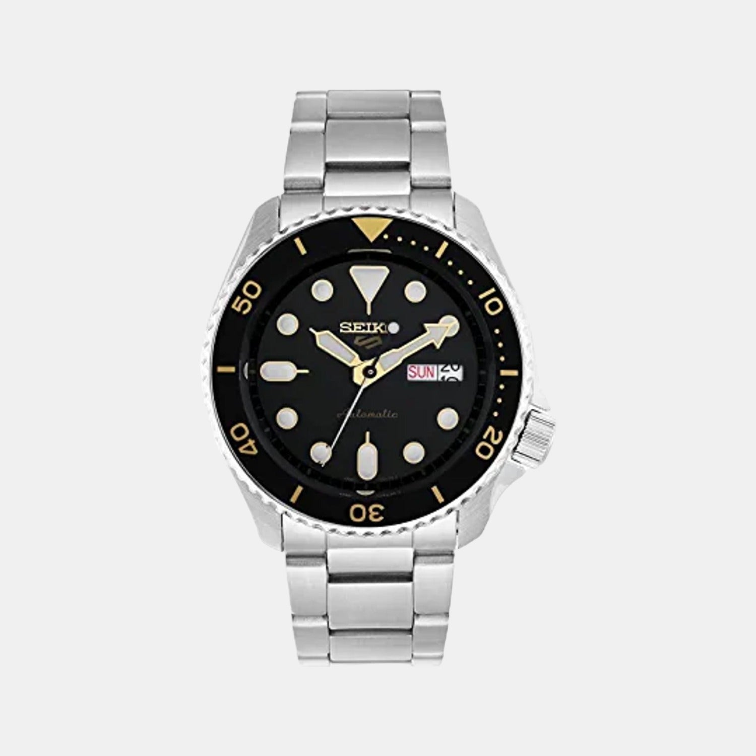 5 Sports Men Automatic Black Dial Analog Stainless Steel Watch SRPD57K1