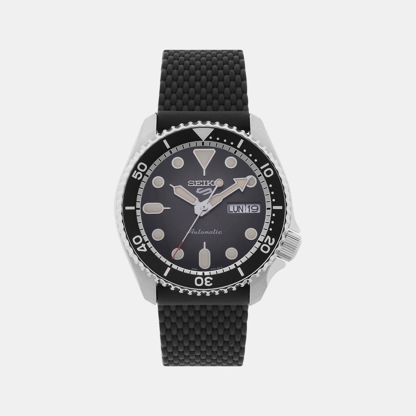 5 Sports Men Automatic Black Dial Analog Silicone Watch SRPD73K2