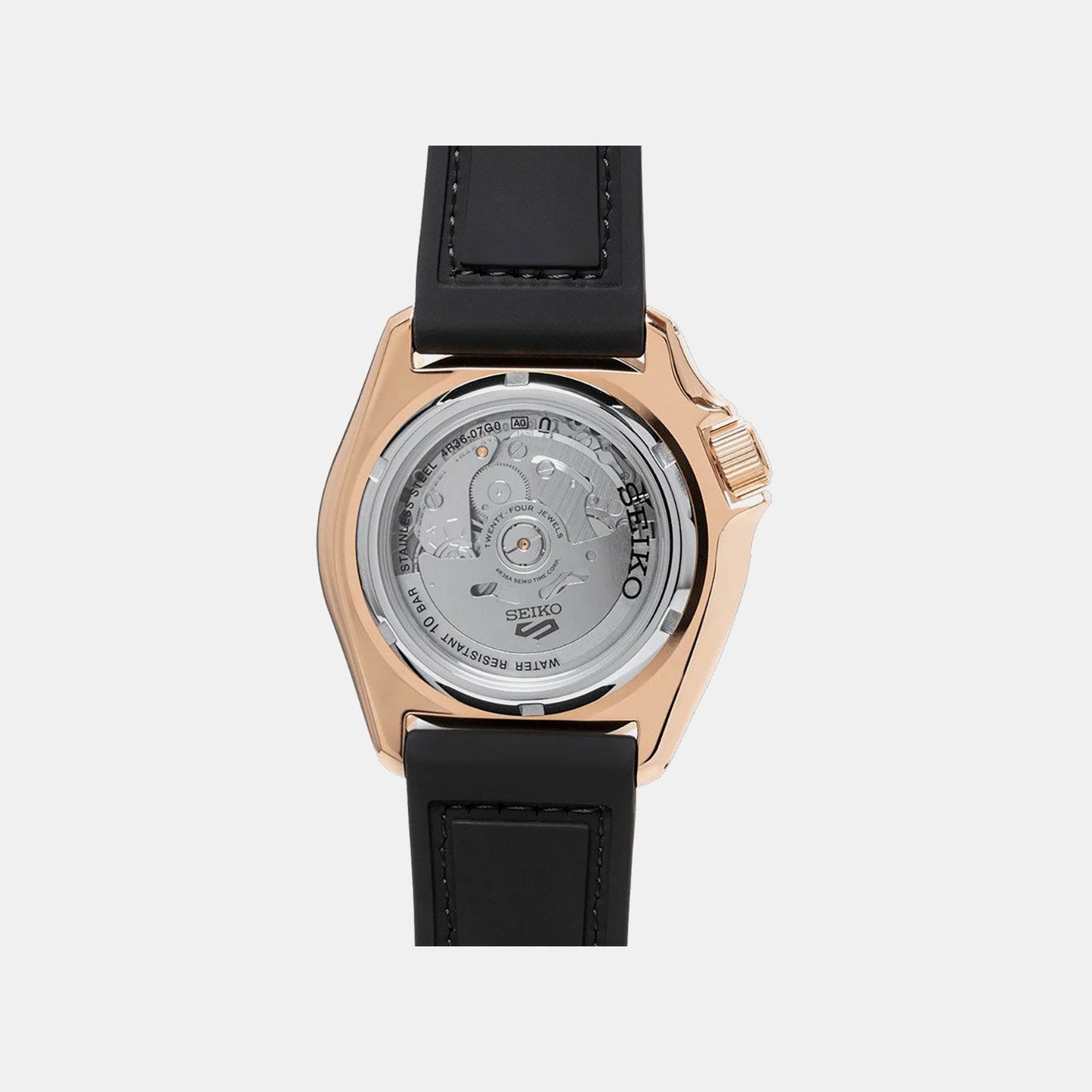 5 Sports Men Automatic Black Dial Analog Leather Watch SRPD76K1