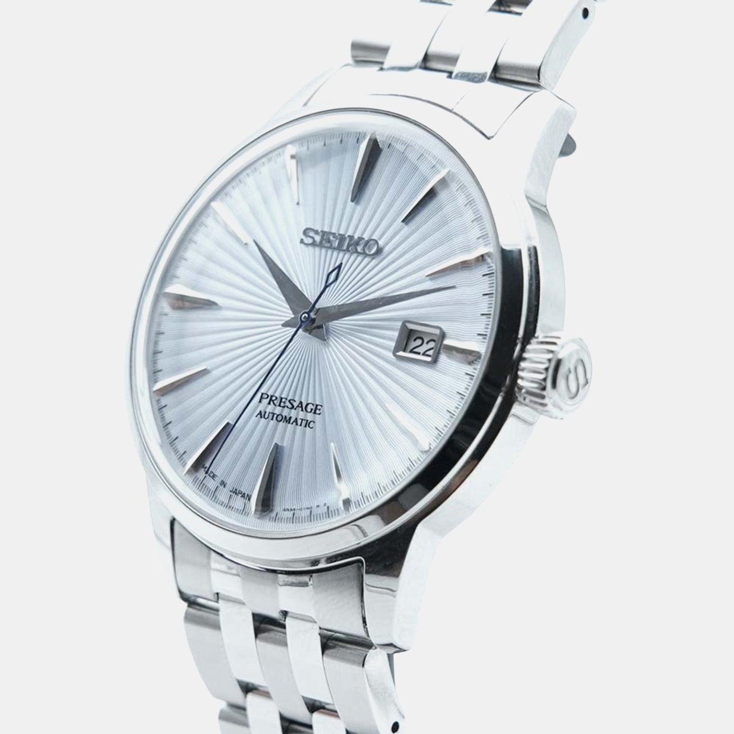 Presage Men Automatic Blue Dial Analog Stainless Steel Watch SRPE19J1
