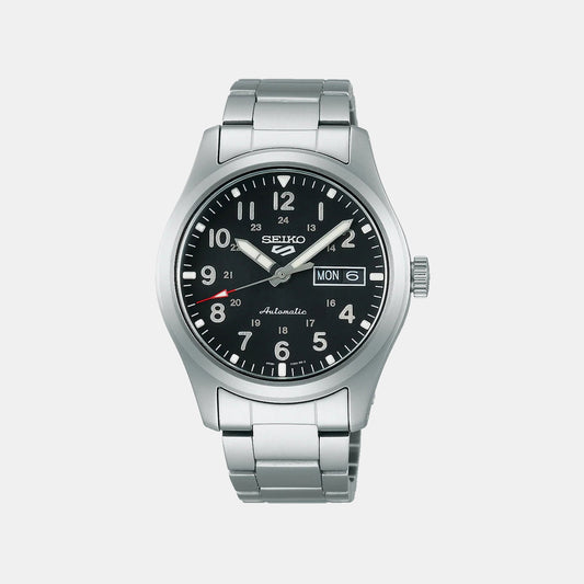 5 Sports Men Automatic Black Dial Analog Stainless Steel Watch SRPG27K1