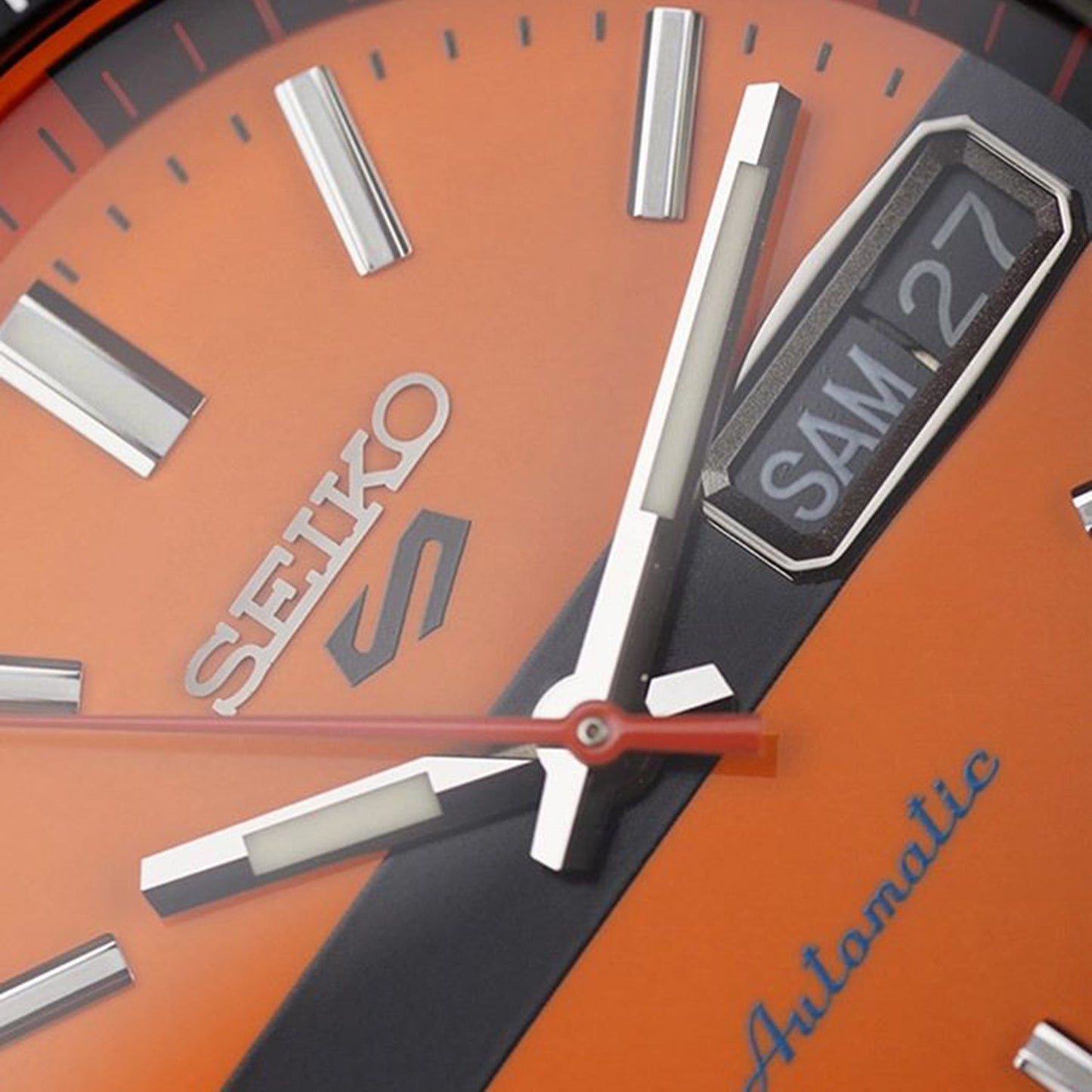 5 Sports Men Automatic Orange Dial Analog Stainless Steel Watch SRPK11K1