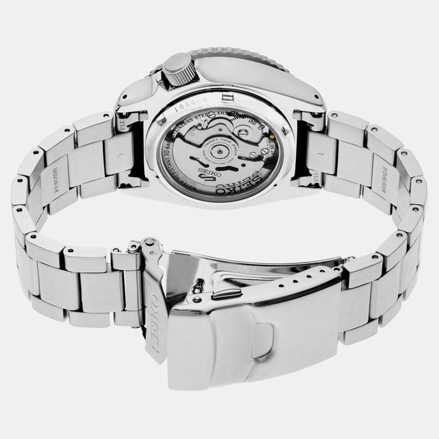 5 Sports Men Automatic Black Dial Analog Stainless Steel Watch SRPK67K1