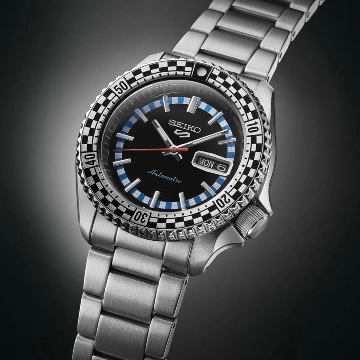5 Sports Men Automatic Black Dial Analog Stainless Steel Watch SRPK67K1