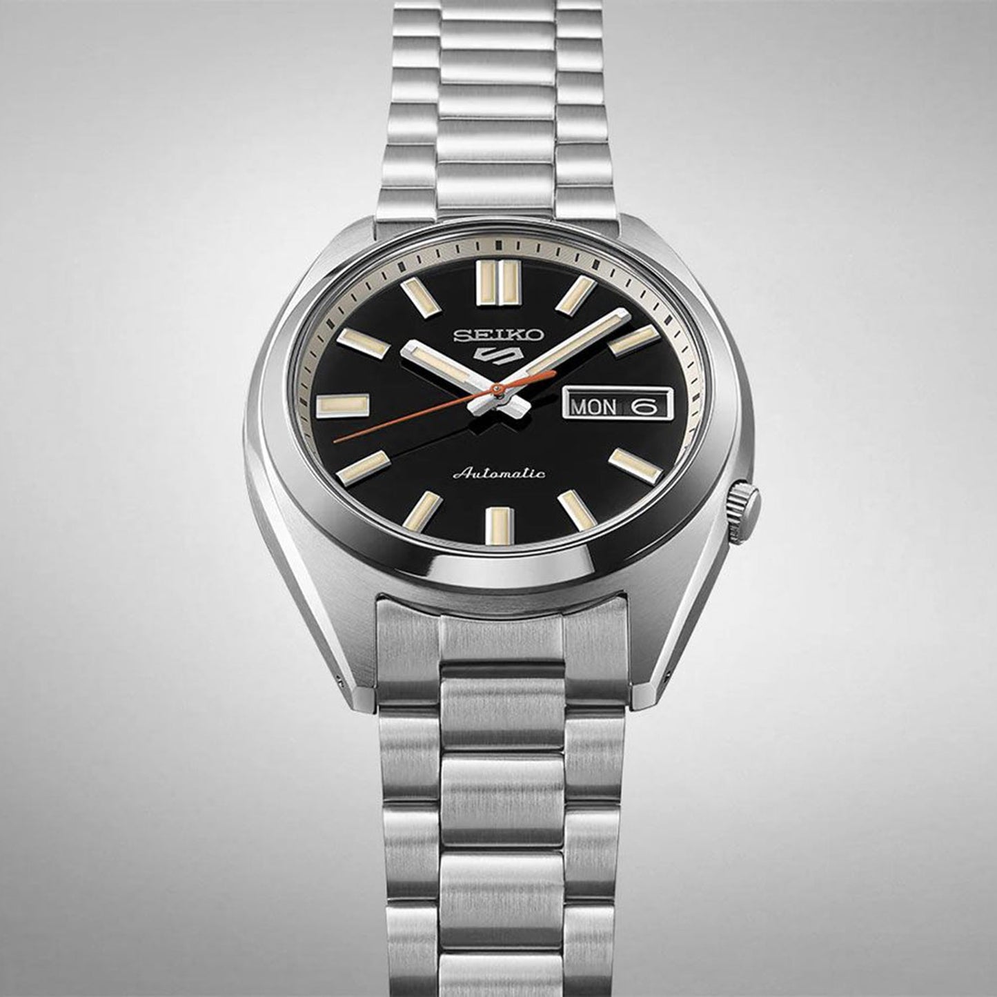 5 Sports Men Automatic Black Dial Analog Stainless Steel Watch SRPK89K1