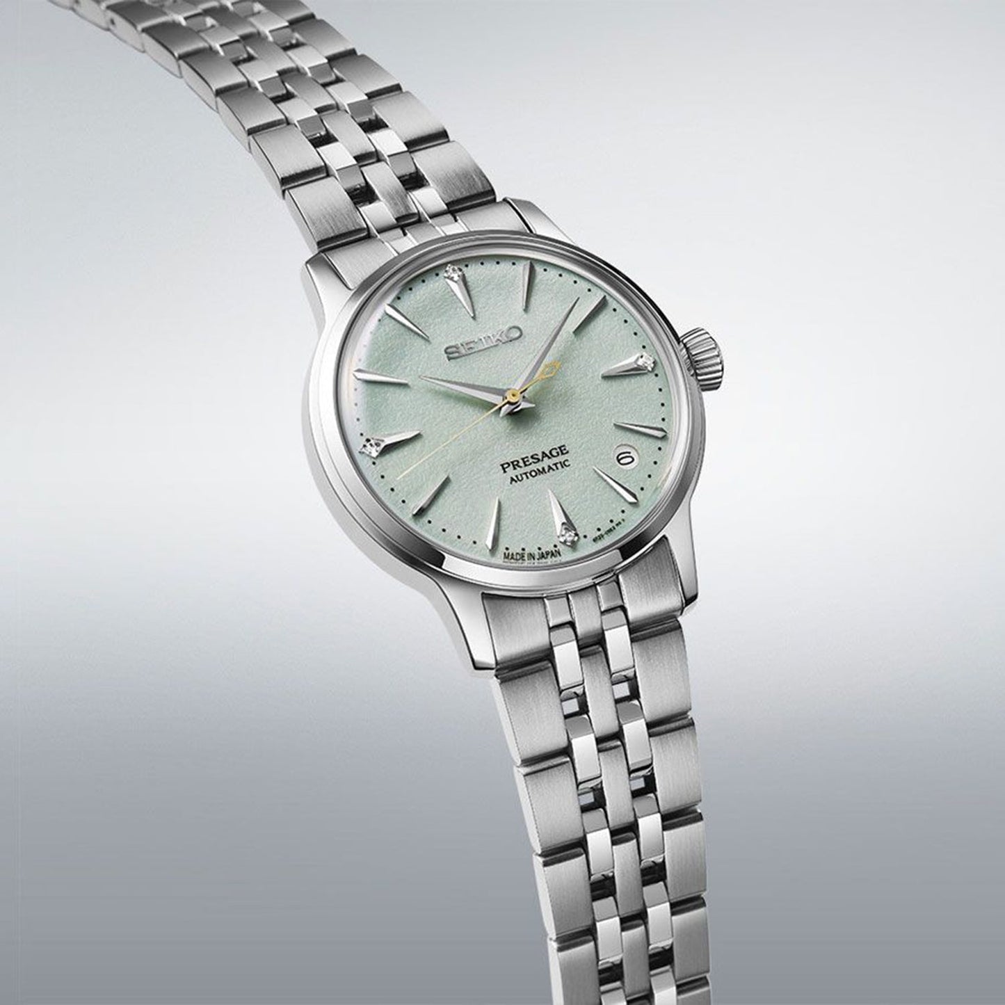 Presage Women Automatic Turquoise Dial Analog Stainless Steel Watch SRPL63J1