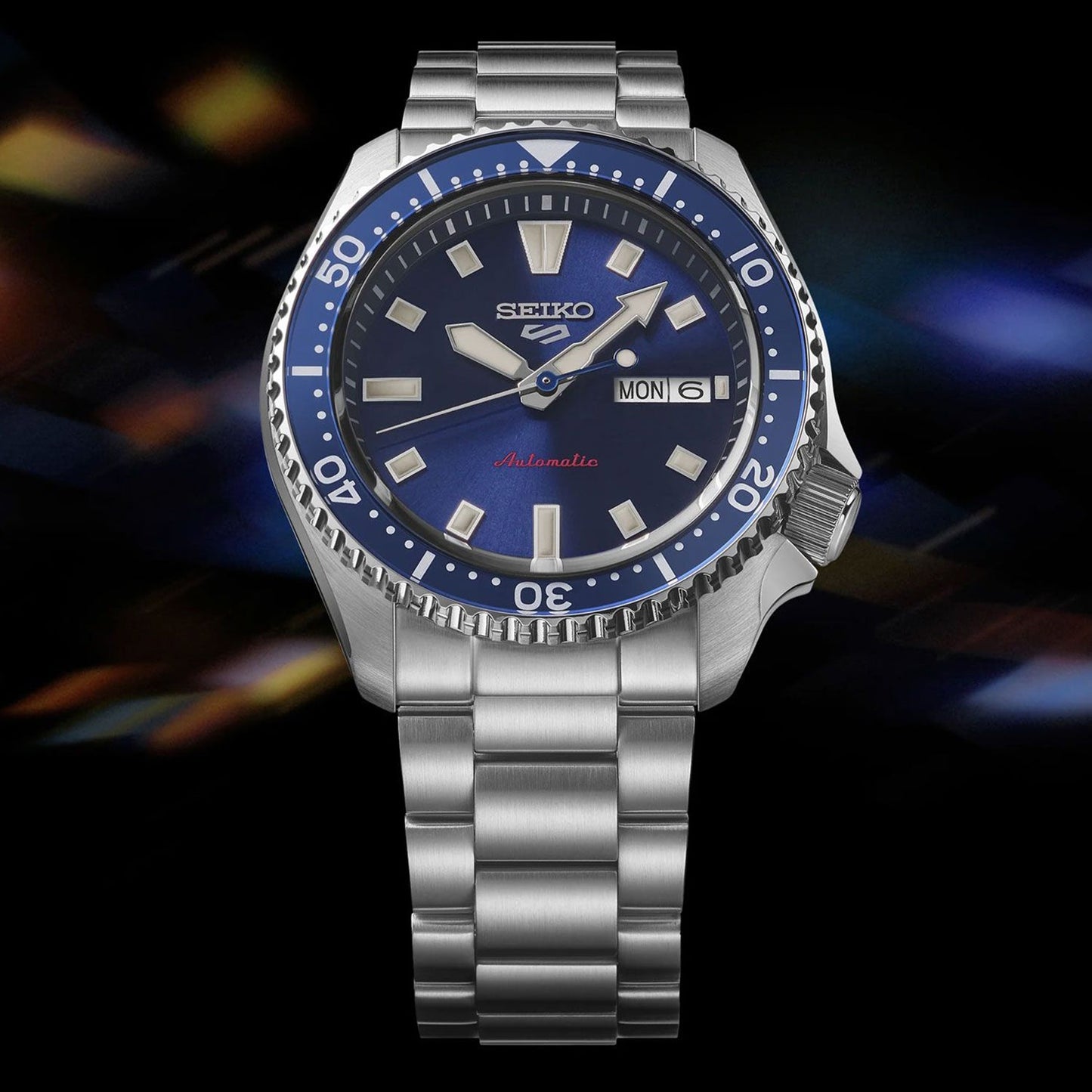 5 Sports Men Automatic Blue Dial Analog Stainless Steel Watch SRPL83K1