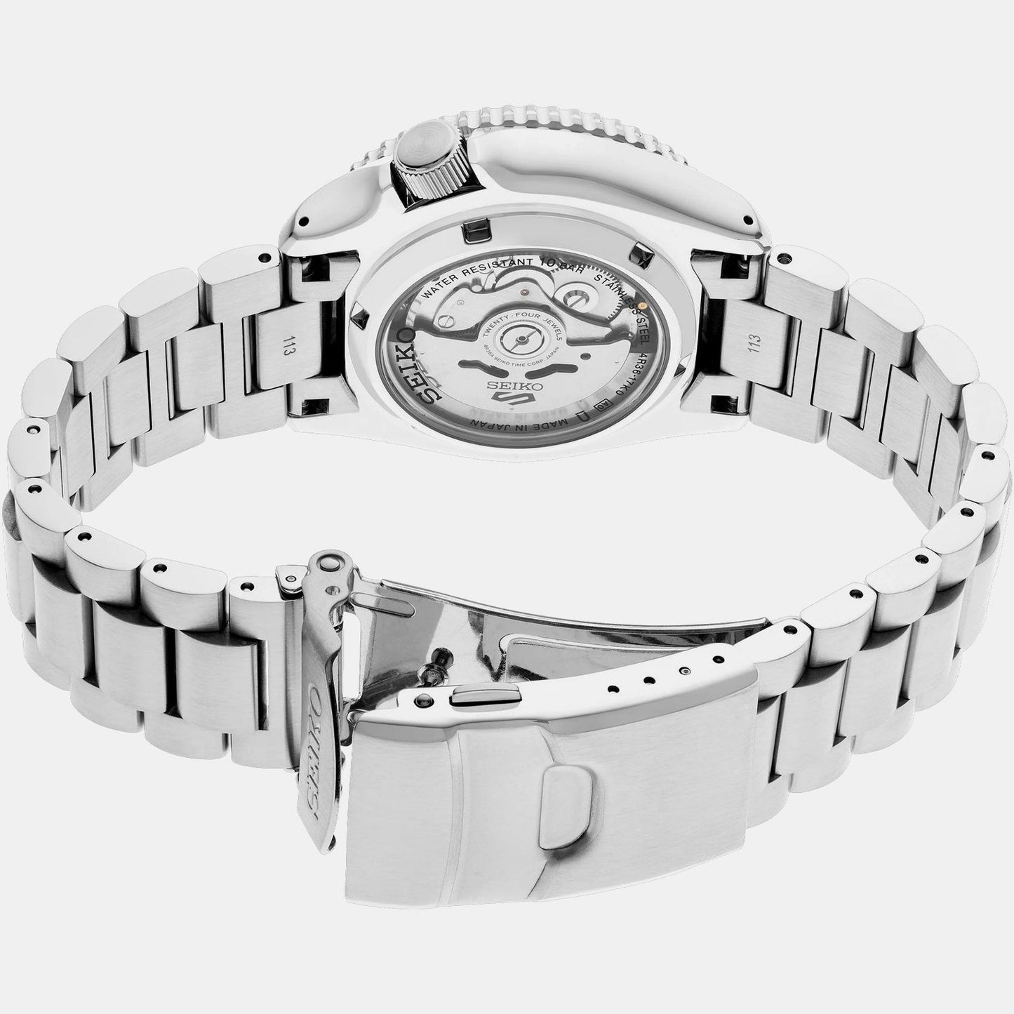 5 Sports Men Automatic Blue Dial Analog Stainless Steel Watch SRPL83K1