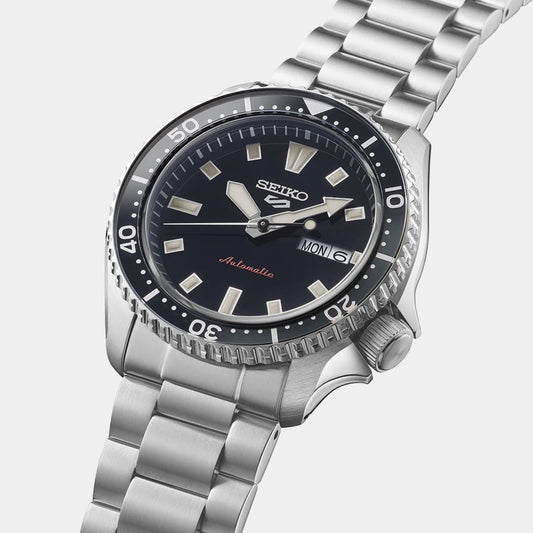 5 Sports Men Automatic Black Dial Analog Stainless Steel Watch SRPL85K1