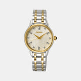 Classic Women Quartz Champagne Dial Analog Stainless Steel Watch SRZ550P1