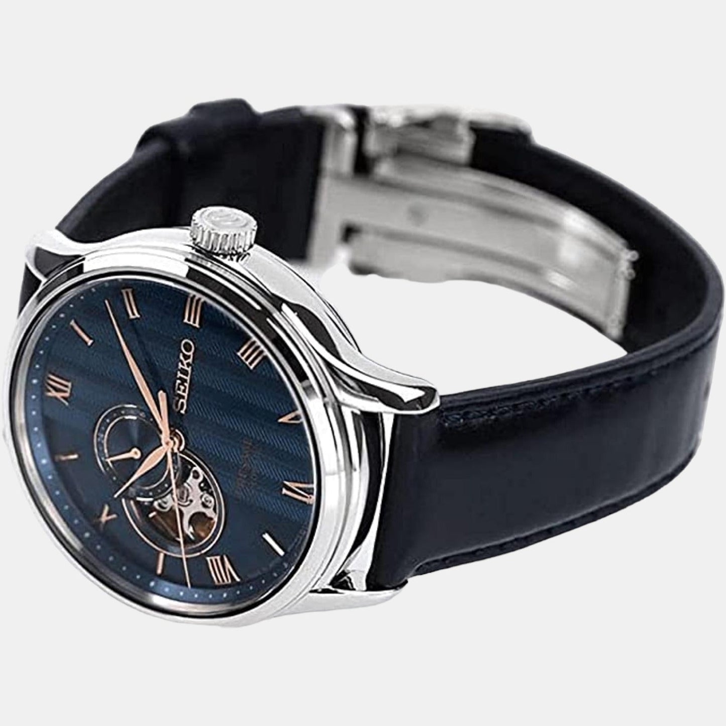 Presage Men Automatic Blue Dial Analog Leather Watch SSA421J1