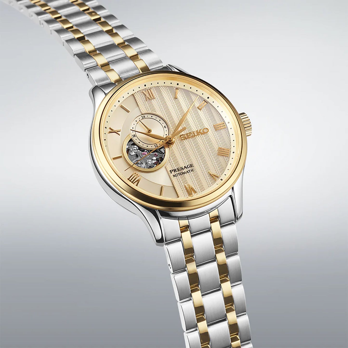 Presage Men Automatic Gold Dial Analog Stainless Steel Watch SSA464J1