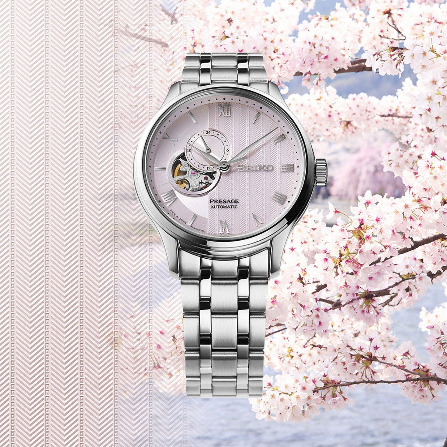 Presage Men Automatic Pink Dial Analog Stainless Steel Watch SSA465J1