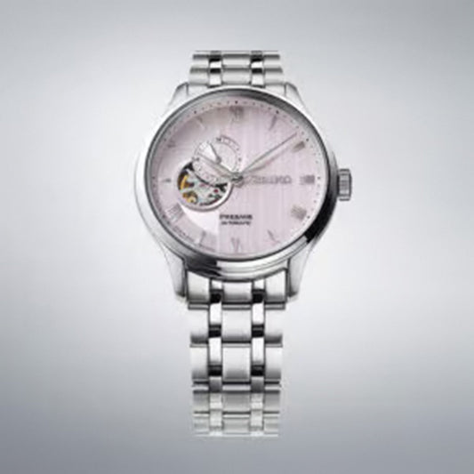 Presage Men Automatic Pink Dial Analog Stainless Steel Watch SSA465J1